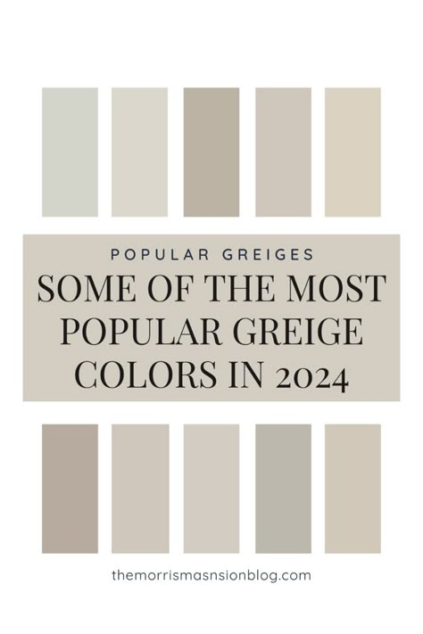 Here are some of the most asked about and talked about Greige paint colors for 2024. The mushroom colors, taupe colors, slash between beige and gray paint colors that are super popular right now. Pink Greige Paint Colors, Sage Greige Paint, Modern Apartment Paint Colors, Gray Taupe Paint Colors, Sico Paint Colors 2020, Living Room Gray And Beige, Greyish Beige Paint Colors, Best Greige With Alabaster, Green Gray Beige Color Scheme