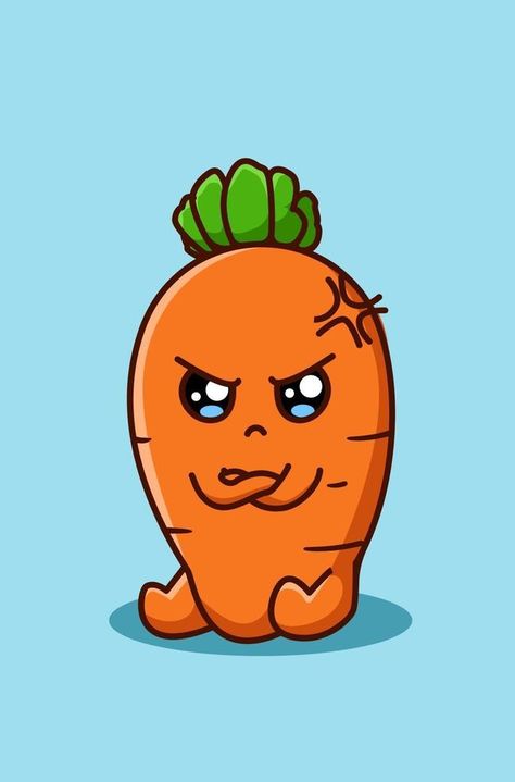 a little mad carrot cartoon Mad Cartoon, Carrots Drawing, Mad Drawing, Cute Carrot Drawing, Carrot Aesthetic, Carrot Art, Carrot Tattoo, Cute Carrot, Carrot Design