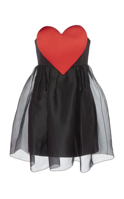 Red Heart Outfit, Black And Red Heart, Heart Outfit, Silk Organza Dress, Heart Clothes, Paule Ka, Organza Dress, Eclectic Fashion, Kpop Fashion Outfits