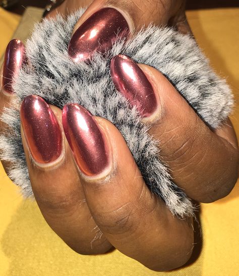 Chrome Rose gold nails Chrome Rose Gold Nails, Rose Gold Chrome Nails, Gold Chrome Nails, Rose Gold Chrome, Rose Gold Nails, Gold Chrome, Chrome Nails, Gold Nails, Rose Gold