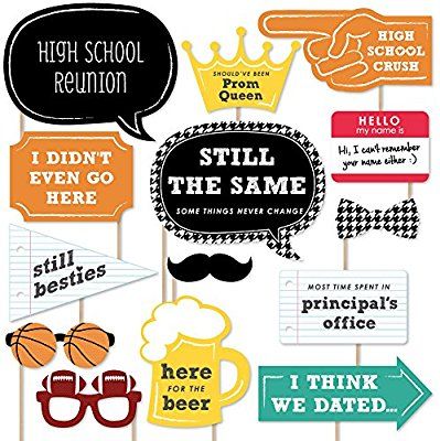 Class Reunion Planning, 50th Class Reunion Ideas, 10 Year Reunion, High School Class Reunion, Class Reunion Decorations, Reunion Decorations, Diy Photo Booth Props, Talk Bubble, Party Photo Booth Props