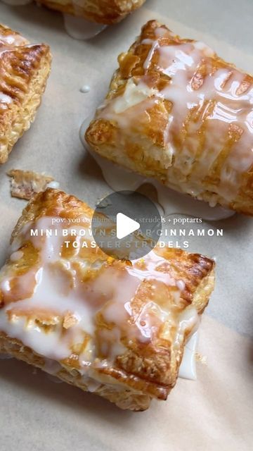 Kiley O'Donnell on Instagram Puff Pastry Toaster Strudel, Puff Pastry Pop Tarts, Fun Fall Recipes, Toaster Strudel Recipe, Brown Sugar Cinnamon Pop Tarts, Cinnamon Pop Tarts, Toaster Recipes, Mini Toaster, Weekend Baking