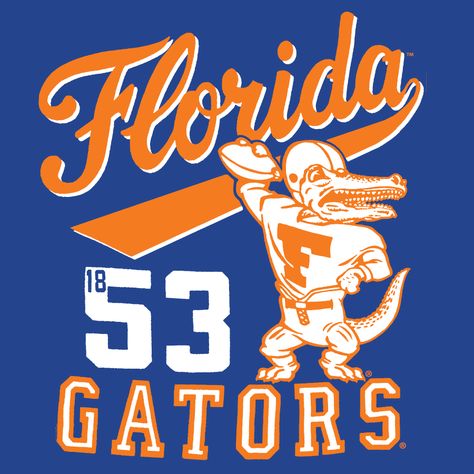 Florida Gators | Frank Ozmun Graphic Design Gator Logo, Florida Gators Football, Florida Gator, Senior Shirts, Florida Girl, Vintage College, Historical Design, Retro Sports, College Logo