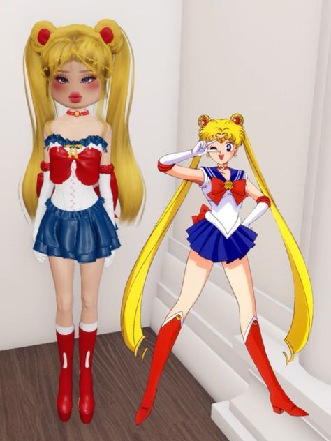 Sailor Moon Dti Outfit, Moon Guardian Dress To Impress Outfit, Sun And Moon Dti Outfit, Sailor Moon Dress To Impress, Dress To Impress Moon Guardian, Sun And Moon Dress To Impress, Cosplay Dti Outfits, Moon Guardian Dress To Impress, Dress To Impress Costume Party