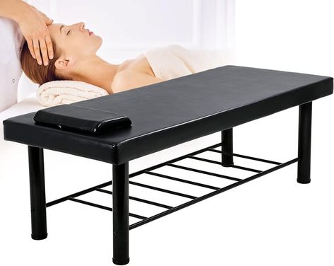 The professional fixed massage bed is ideal for commercial and home use and can be used in beauty salons, tattoo parlors, physical therapy stores and other places to help customers release stress, soothe meridians, beauty and pleasure. Features ?PU leather covering, breathable and waterproof ?Fulled with high-resilience sponge, soft and not easy to collapse; ?Reinforced iron bottom price, strong and stable ?With storage layer, convenient to storage goods. ?Non-slip feet pad, not easy to scra... Table Stationary, Spa Bed, Massage Business, Bed Legs, Massage Bed, Massage Tables, Bed Black, Professional Massage, Massage Table