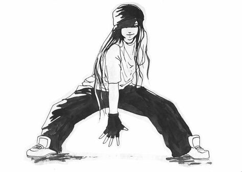 Hip Hop Girl Hip Hop Girl, Dance Hip Hop, Dancing Drawings, Break Dance, Dance Art, Street Dance, A Drawing, Art Reference, To Draw