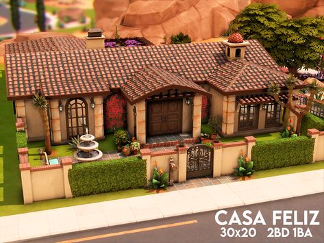 Mexican House Plans, Mexican House Exterior, Traditional Mexican House, Mexican House, The Sims 4 Lots, Sims 4 House Plans, Sims 4 House Building, House Floor Design, Sims 4 House Design