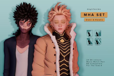 Dabi Sims 4 Cc, My Hero Academia Cc Sims 4, Mha Cc Sims4, Mha Sims 4 Cc, Sims 4 Naruto, Sims 4 Anime Hair, Sims 4 Anime Cc, Daylife Sims, Dabi And Hawks