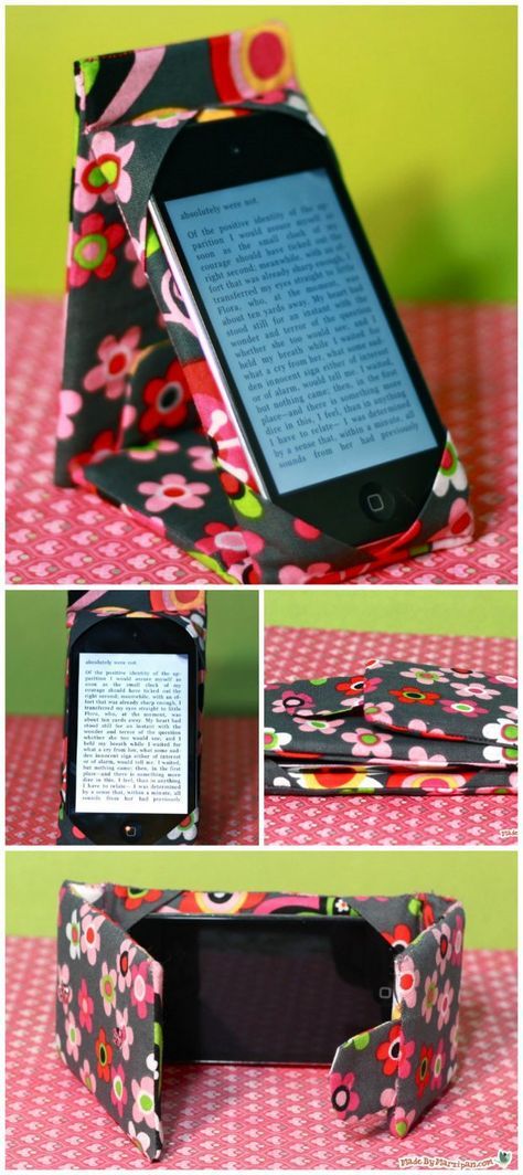 How to make your own stand and cover for any size of phone or tablet. Full video tutorial. Phone Case Sewing Pattern, Phone Stands Diy, Fabric Phone Cases Diy Sewing Patterns, Cell Phone Holder Diy How To Make, Diy Phone Accessories, Phone Stand Diy, Fabric Phone Stand, Diy Cell Phone Stand, Diy Phone Stand