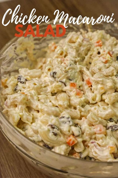 Chicken Macaroni Salad Recipe, Chicken Macaroni Salad, How To Make Macaroni, Chicken Macaroni, Macaroni Recipes, Macaroni Salad Recipe, Macaroni Pasta, Chicken Meat, Macaroni Salad