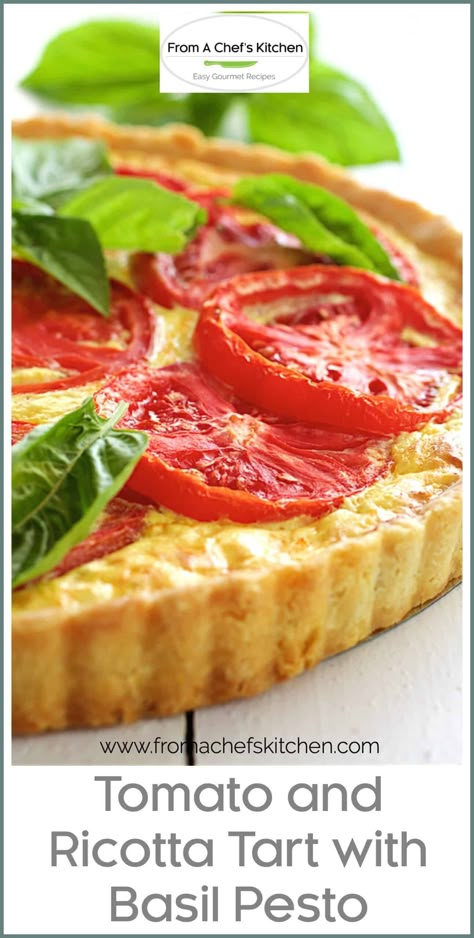 Fresh Tomato Tart, Tomato Ricotta Pie, Tomato Party, Vegetable Tarts, Tomato And Ricotta, Recipe With Ricotta, Tart Recipes Savory, Baking Room, Ricotta Tart