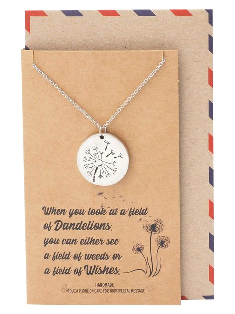 Minimalist Dandelion, A Field Of Dandelions, Field Of Dandelions, Dandelion Necklace, Heartbeat Necklace, Sister Jewelry, Daughter Jewelry, Inspirational Jewelry, Presents For Mom