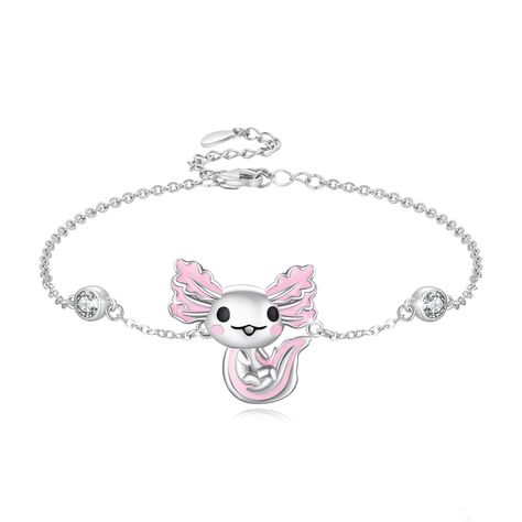 PRICES MAY VARY. Pink Axolotl Bracelet—Often considered happy and calm creatures, axolotls are known for their lovable appearance, calm behavior, and undemanding nature. The axolotl has an amazing ability to regenerate body organs and lose limbs, represents health and healing potential, is also a symbol of renewal, repair and rejuvenation. Axolotl Adjustable Bracelet Material—The axolotl open bracelet is made of S925 Sterling Silver with round white cubic zirconia. Hypoallergenic, safe for sensi Axolotl Stuff, Pink Axolotl, Open Bracelet, Animal Bracelet, Body Organs, Newt, Pink Bracelet, Bracelet For Women, Adjustable Bracelet