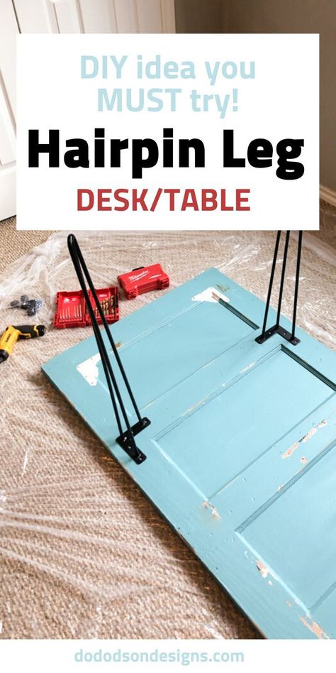 Door As Desk Top, Diy Door Desk, Old Door Desk Ideas, Desks Made From Old Doors, Desk From Old Door, Door Desk Diy, Diy Desk Legs Ideas, Old Doors Repurposed Ideas, Door Table Diy