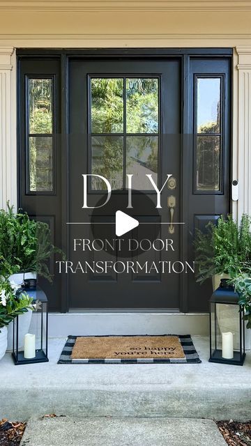 3,064 likes, 81 comments - homewithjanny on July 8, 2022: "Did you know you can totally change the look of your front door without buying a new one? I didn�..." Change Single Front Door To Double, Refurbished Front Door Ideas, Redoing Front Door, How To Make Front Door Look Bigger, How To Update 90s House, Front Door Redo Diy, Adding Glass To Front Door, Oval Front Door Makeover, How To Change Glass In Front Door