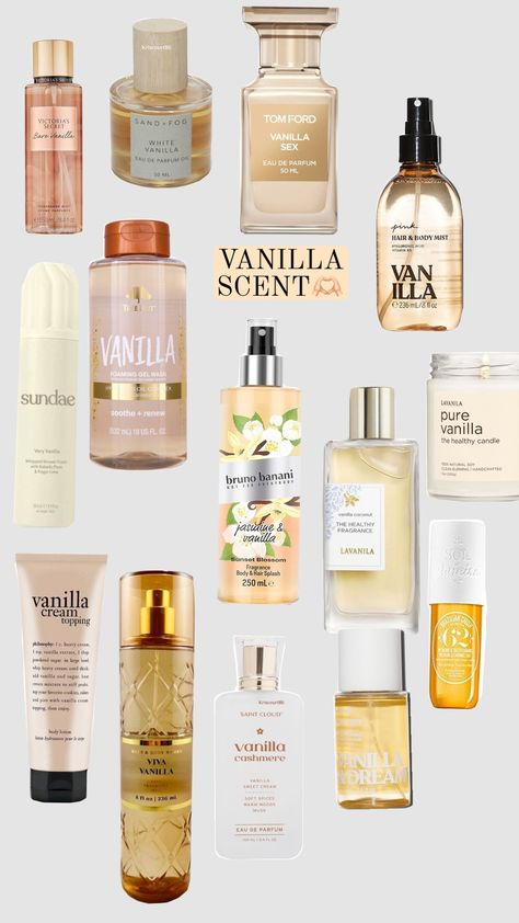 VANILLA✨️ #vanilla #fyp Vanilla Vice Snif, Vanilla Sents, Vanilla Scent Combo, Glow Up Hacks, To Smell Like Vanilla, Scent Layering, Vanilla Products, Hygiene Ideas, Vanilla Body Spray