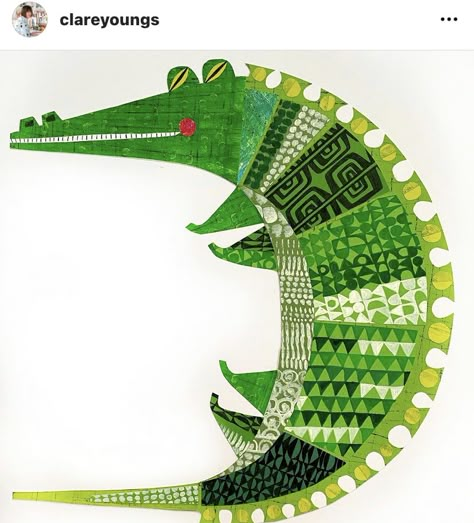 Clare Youngs, Alligators Art, Paper Animation, Collage Art Projects, Paper Collage Art, Collage Illustration, Collage Ideas, Original Collage, Collage Artists