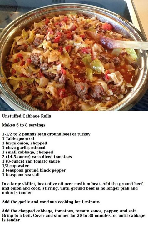 Unstuffed Cabbage Rolls: Unstuffed Cabbage Rolls, Monte Cristo Sandwich, Unstuffed Cabbage, Cabbage Rolls, Cabbage Recipes, Beef Dishes, 21 Day Fix, Ground Beef Recipes, One Pot Meals