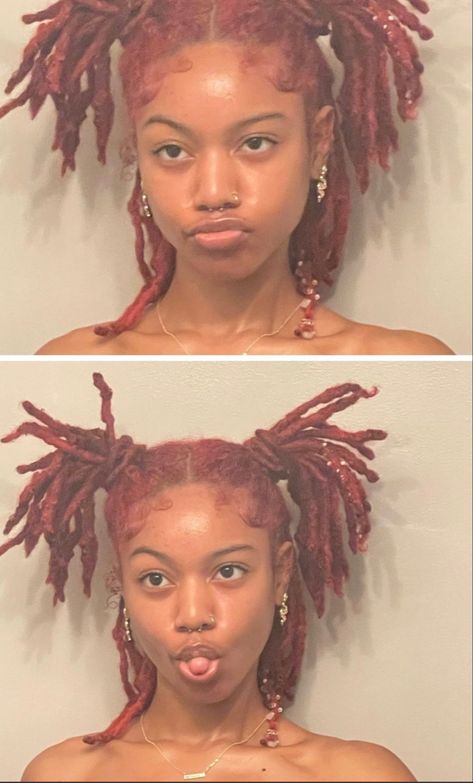 Cute Dreads, Short Locs Hairstyles, Dreadlock Style, Dreadlock Styles, Dreads Styles, Dyed Hair Inspiration, Cute Box Braids Hairstyles, Dreadlock Hairstyles, Poses References