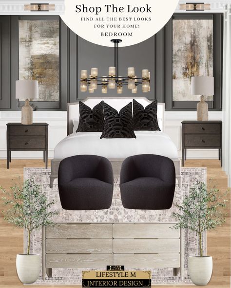 Modern Wood Bed, Florida Bedroom, Form Studies, Traditional Bedroom Design, Nightstand Modern, Dresser Black, Neutral Bedroom Decor, Dark Modern, Chandelier Modern