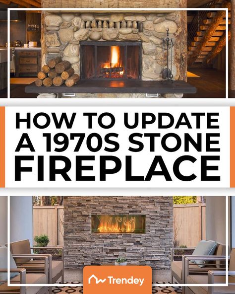 How to Update a 1970s Stone Fireplace Fireplace Stone Ideas, Old Stone Fireplace, Fireplace Stone, Stone Ideas, Old Stone, Fireplace Design, Stone Fireplace, Fresh Look, Electric Fireplace