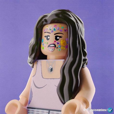 Sour the album Olivia Rodrigo Lego Profile Photo Lego Character Icons, Arte Hippy, Lego Poster, Lego Wallpaper, Rap Album Covers, Lego People, Cool Album Covers, Lego Pictures, Lego Characters