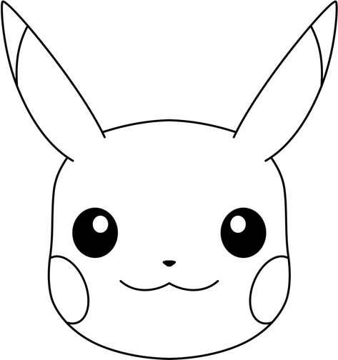 Pokemon Punch Needle, Pikachu Outline, Pikachu Face Paint, Pikachu Pinata, Face Coloring Pages, Pikachu Face, Face Black And White, Pokemon Faces, Face Coloring