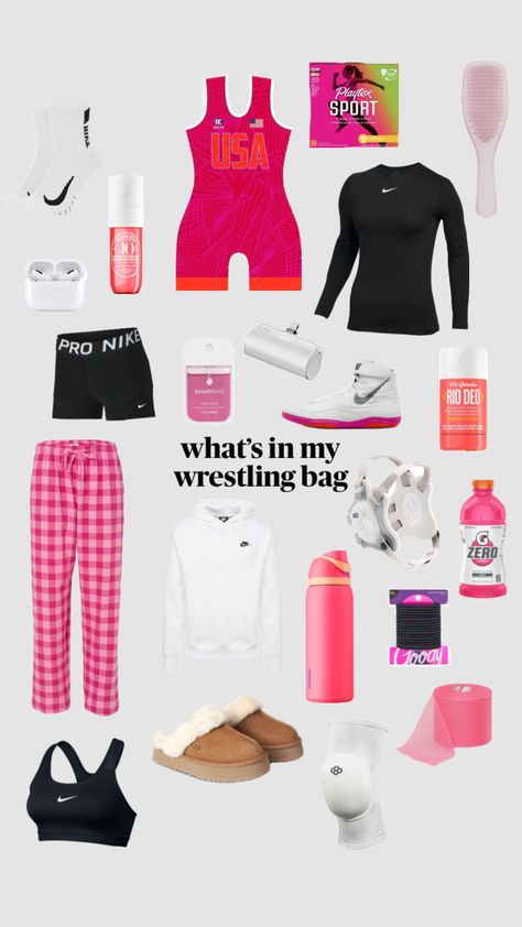 #wrestling #sports #preppy #whatsinmybag #beauty #outfitinspo #singlet #girlswrestling #soldejanero #nike #owala #rudis Wrestling Diet, Wrestling Workout, 27 Piece Hairstyles, Lax Girls, Wrestling Outfits, Trening Sztuk Walki, Wrestling Gear, Preppy Inspiration, Wrestling Mom