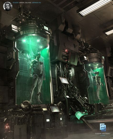 Sci Fi Ideas, Sci Fi Laboratory Concept Art, Sci Fi Interior, Sci Fi Laboratory, Scifi Interior, Sci Fi Props, Sci Fi Tech, Spaceship Interior, Sci Fi Environment