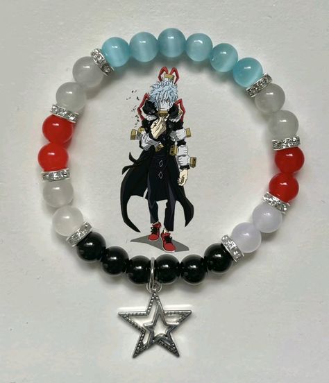 Mha Bracelet Ideas, Mha Accessories, Anime Bracelet, Themed Bracelets, Diy Kandi Bracelets, Diy Kandi, Tomura Shigaraki, Kandi Bracelets, Beads Bracelet Design