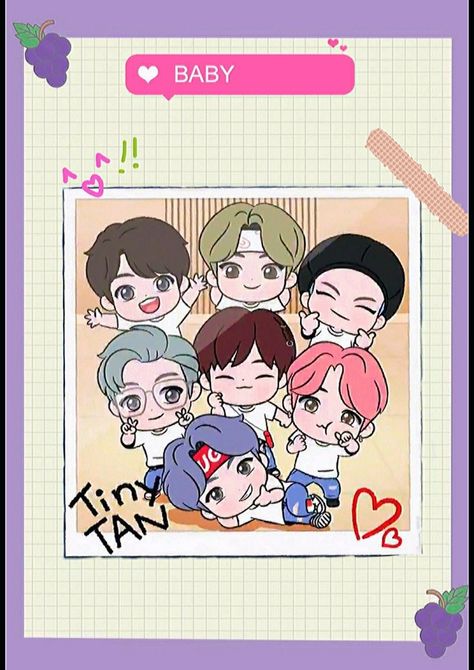 Tiny Tan, Bts Stickers, Anime Bts, Bts Concept Photo, Iphone Wallpaper App, Cartoon Girl Drawing, Kpop Drawings, Bts Bt21, Bts Cute