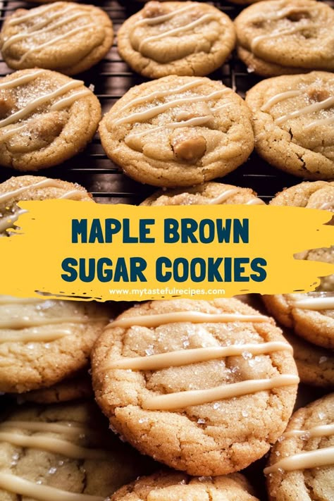 Embrace the flavors of fall with these Fall-Inspired Maple Brown Sugar Cookies! Soft and flavorful, they are perfect for cozy evenings by the fire or as a special treat for friends and family. Get the recipe and start baking today! 🥧❤️ #FallFavorites #CookieBaking Peanut Butter Maple Cookies, Thanksgiving Dessert Easy Quick, Thanksgiving Drop Cookies, How To Make Motzerrela, Baked Goods For Thanksgiving, Thanksgiving Sugar Cookies Easy, Thanksgiving Cookie Bars, Thanksgiving Day Cookies, Soft Brown Sugar Cookies