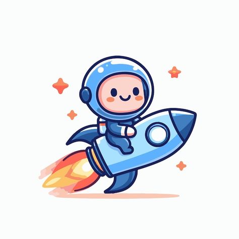 Vector cute astronaut riding rocket cart... | Premium Vector #Freepik #vector Rocket Cartoon, Cute Astronaut, Flat Style, Fashion Flats, Vector Icons, Premium Vector, Rocket, Graphic Resources