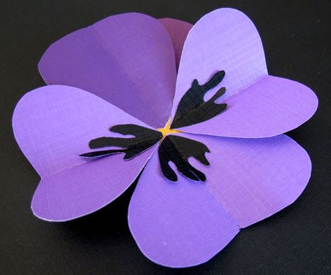 Flower Tutorial – Pansies (Part 1) – SCRAPPYCANUCK STUDIOS Paper Pansy, Making Paper Flowers, Flower Crafts Kids, Letter Crafts, Pansy Flowers, Pansy Flower, Garden Fun, Purple Pansy, Flowers Paper