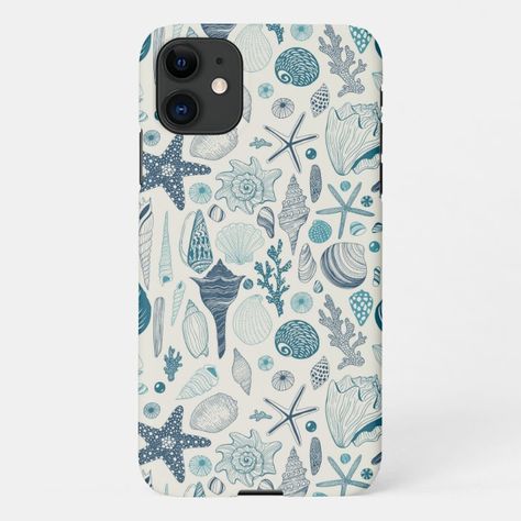 Sea shells on off white iPhone 11 case - cases phone Ocean Room Decor, Beach Phone Case, Preppy Phone, Preppy Phone Case, Iphone Case Photo, Summer Phone Cases, Phone Case Inspo, Summer Phone, Apple Case