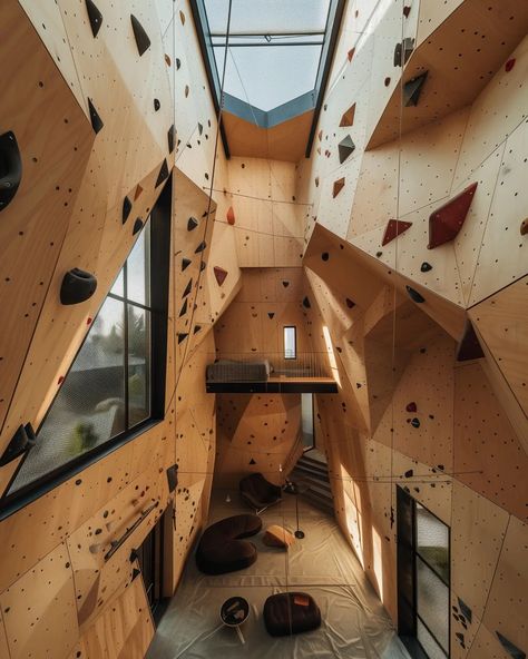 climb house #midjourney #aiart #artificialintelligence #house #climb #climbing #climbing_lovers #bouldering #rockclimbing Rock Climbing In House, Wooden Climbing Wall, Bouldering Aesthetic, Climbing Wall Design, Construction Aesthetic, Boulder House, Architecture Tools, Home Climbing Wall, Bouldering Gym