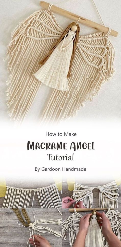 Macrame Angel Ornament, Angel Ornaments Diy, Macrame Angel, Diy Projects To Make And Sell, Free Macrame Patterns, Knitting Patterns Free Blanket, Crochet Angel, Macrame Knots Pattern, Crochet Baby Shoes Pattern