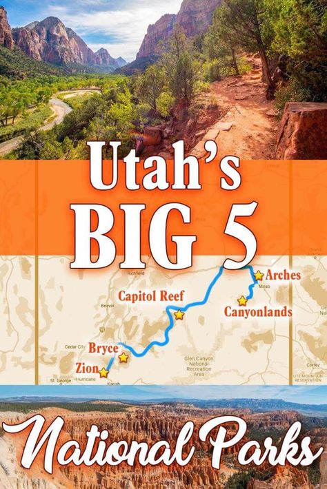 utah's national parks must see places The Big Five Utah, Big 5 National Parks Utah, Bryce Canyon Hikes, Utah Hiking, Utah National Parks Road Trip, Utah Parks, South Dakota Vacation, Utah Trip, Utah State Parks