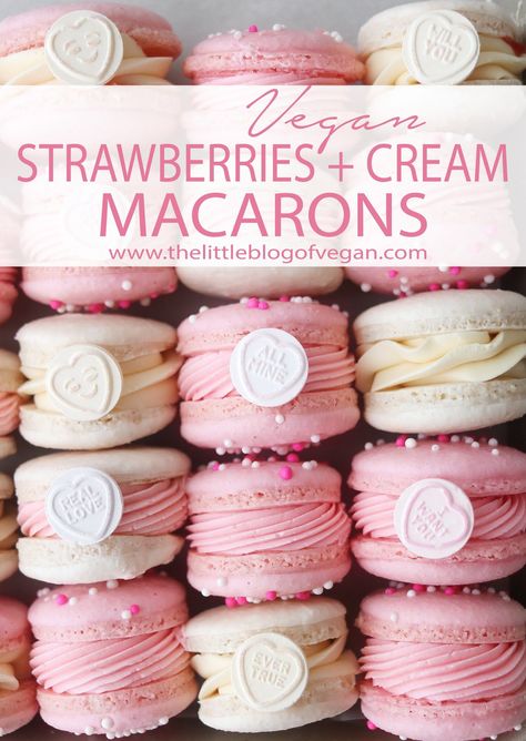 Macaroon Filling, Macaroons Flavors, Cream Macarons, French Macaroon Recipes, Vegan Macarons, Macaron Filling, Macaron Flavors, Dairy Free Cream, Pink Food