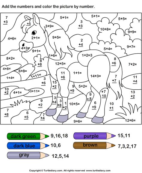 Download and print Turtle Diary's Add and Color Horse using Color Key worksheet. Our large collection of math worksheets are a great study tool for all ages. Addition Coloring Worksheet, Preschool Number Worksheets, Math Coloring Worksheets, Preschool Math Worksheets, Color Key, Math Coloring, Numbers Preschool, Math Addition, Kindergarten Math Worksheets