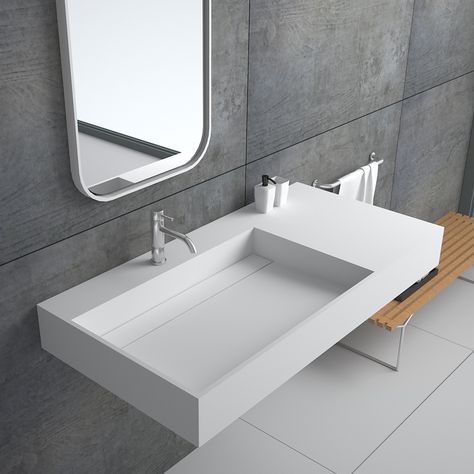 Bathroom Sink Basin Ideas, Wash Hand Basin Design, Bathroom Wash Basin Design, Wall Mounted Wash Basin, Wheelchair House, Floating Bathroom Sink, Resin Bathtub, Bathroom Pedestal, Basins Bathroom