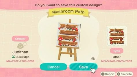 Animal Crossing Fall Codes, Cottage Core Animal Crossing, Cottagecore Animal Crossing, Wooden Path, Autumn Animals, Animal Crossing Funny, Acnh Design, Animal Crossing Wild World, Path Design