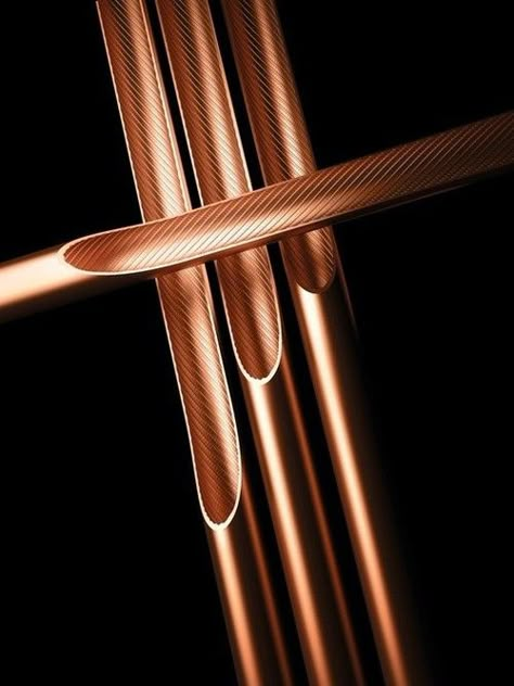 Tube Copper Texture Metal Study, Le Manoosh, Italy Furniture, Cmf Design, Copper Tube, Metallic Design, Id Design, Material Textures, Eyes Open