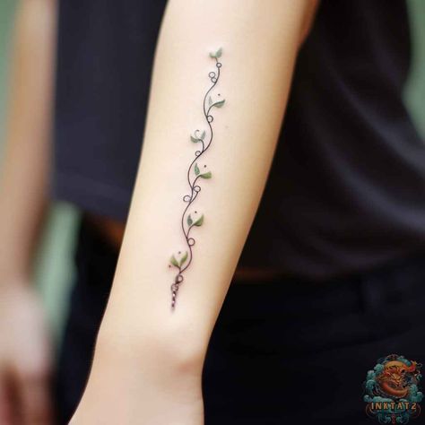 Celtic Vine Tattoo, Tiny Vine Tattoo, Small Vine Tattoos For Women, Small Vine Tattoo, Vine Arm Tattoo, Forearm Word Tattoo, Arm Cuff Tattoo, Symbol Of Growth, Flower Vine Tattoos