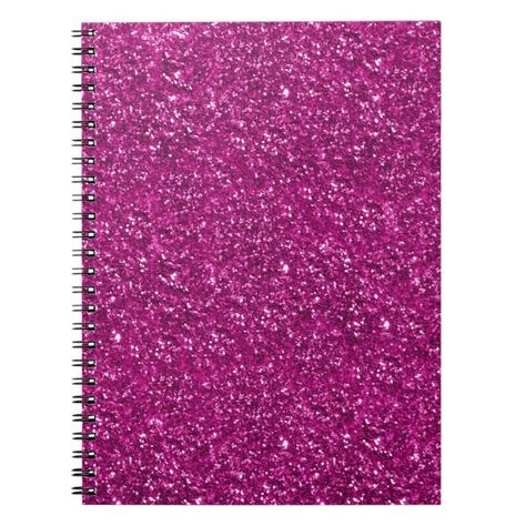 Add a sparkly touch to your day with this hot pink glitter print. Glitter Notebook, Pink Glitter Ombre, Girly Notebook, Pink Office Supplies, Crystal Texture, Pink Notebook, School Supplies Shopping, Notebook Printing, Birthday Toys