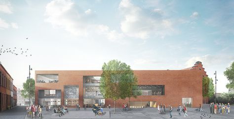 KAAN Architecten Integrates Historic School into New Library & Performing… Arch Presentation, Final Year Project, Educational Architecture, Architecture Portfolio Layout, School Building Design, Architecture Competition, Youth Center, Art Centre, Performing Arts Center