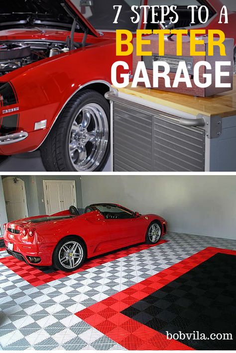 DIY ideas for a better garage—like putting in garage flooring and more! Officine In Garage, Garage Design Ideas, Remodel Garage, Garage Boden, Garage Design Interior, Garage Floor Paint, Garage Organisation, Garage Organizing, Garage Workshop Organization