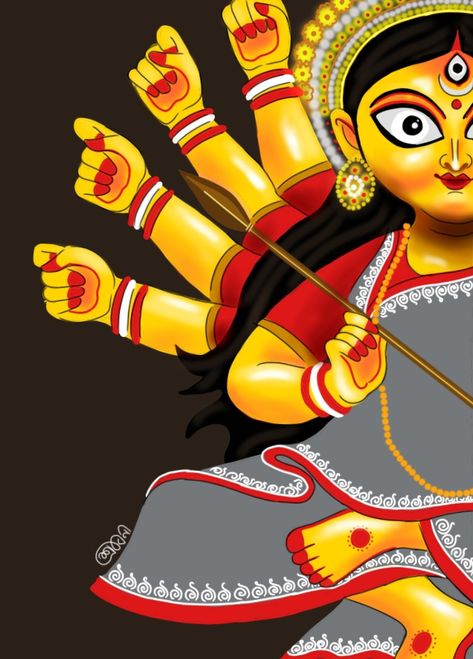 Digital art, durga Durga Puja Illustration, Ma Durga Painting, Maa Durga Art, Durga Illustration, Durga Art, Durga Maa Paintings, Cloth Painting, Durga Picture, Year Wallpaper