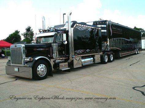 Custom Peterbilt, Van Lines, Luxury Motorhomes, Tractor Trailer Truck, Rv Truck, Train Truck, Custom Big Rigs, Custom Truck, Peterbilt 379