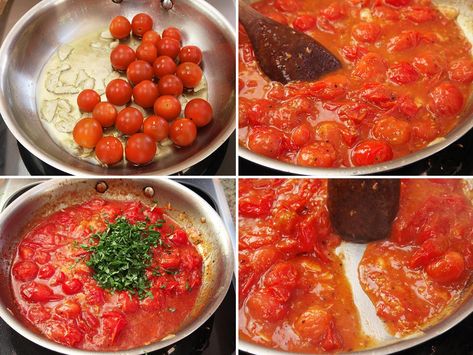 Cherry Tomato Pasta Sauce, Fresh Pasta Sauce, Pasta Tomato, Cherry Tomato Recipes, Cherry Tomato Sauce, Cherry Tomato Pasta, Fresh Tomato Sauce, Cooking Tomatoes, Tomato Pasta Sauce